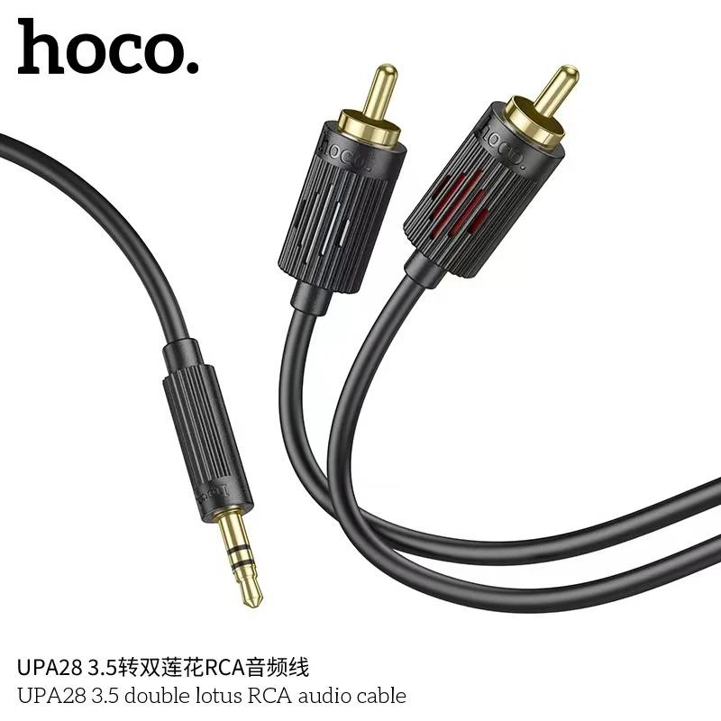 Hoco upa28 3.5 dual rca аудиокабель черный 3