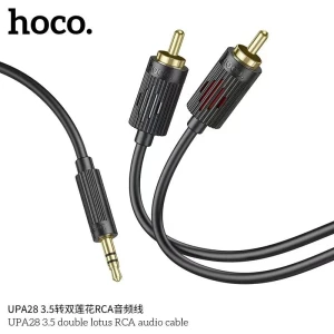 Hoco upa28 3.5 dual rca аудиокабель черный Thumbnail 3