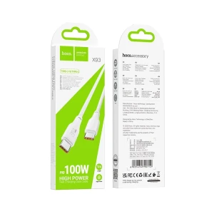 Hoco x93 force 100w fast кабель для зарядки и передачи данных usb-c на usb-c(длина 2 м) белый Thumbnail 3
