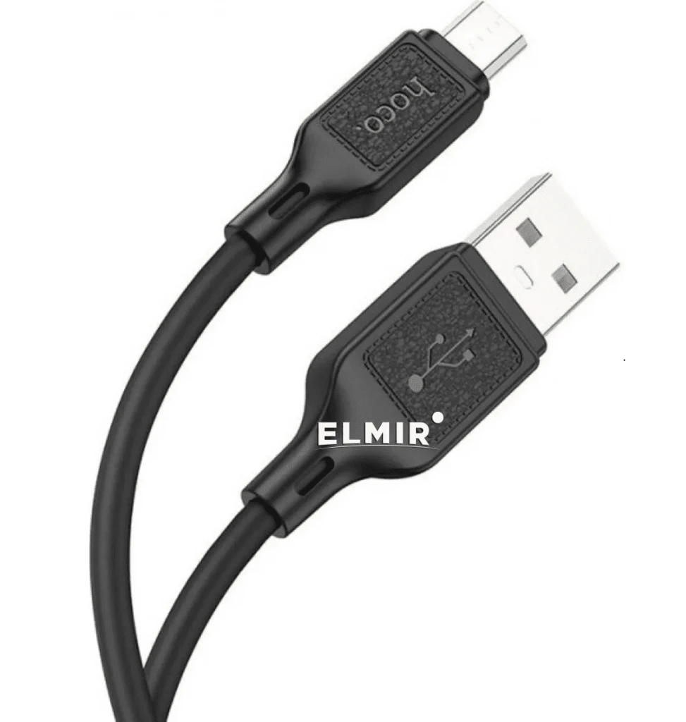 Hoco x90 cool силиконовый кабель для зарядки и передачи данных для micro-usb черный 2