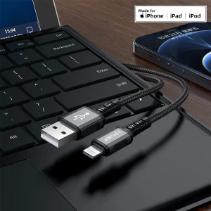Acefast c1-02 usb-a на lightning из алюминиевого сплава кабель для зарядки и передачи данных черный Thumbnail 2