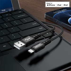 Acefast c1-02 usb-a на lightning из алюминиевого сплава кабель для зарядки и передачи данных черный Thumbnail 6