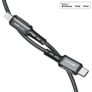 Acefast c1-01 usb-c la lightning din aliaj de aluminiu cablu pentru încărcare și transfer de date negru Thumbnail 3