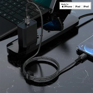 Acefast c1-01 usb-c la lightning din aliaj de aluminiu cablu pentru încărcare și transfer de date negru Thumbnail 5