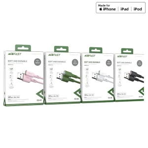 Acefast c2-02 usb-a на lightning из цинкового сплава силиконовый кабель для зарядки и передачи данных черный Thumbnail 3