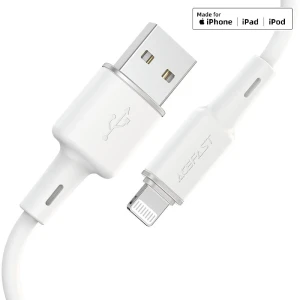 Acefast c2-01 usb-c на lightning из цинкового сплава силиконовый кабель для зарядки и передачи данных белый