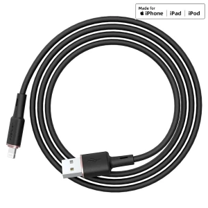 Acefast c2-01 usb-c на lightning из цинкового сплава силиконовый кабель для зарядки и передачи данных черный