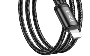 Hoco x89 wind cablu pentru încărcare și transfer de date lightning(ambalat) negru