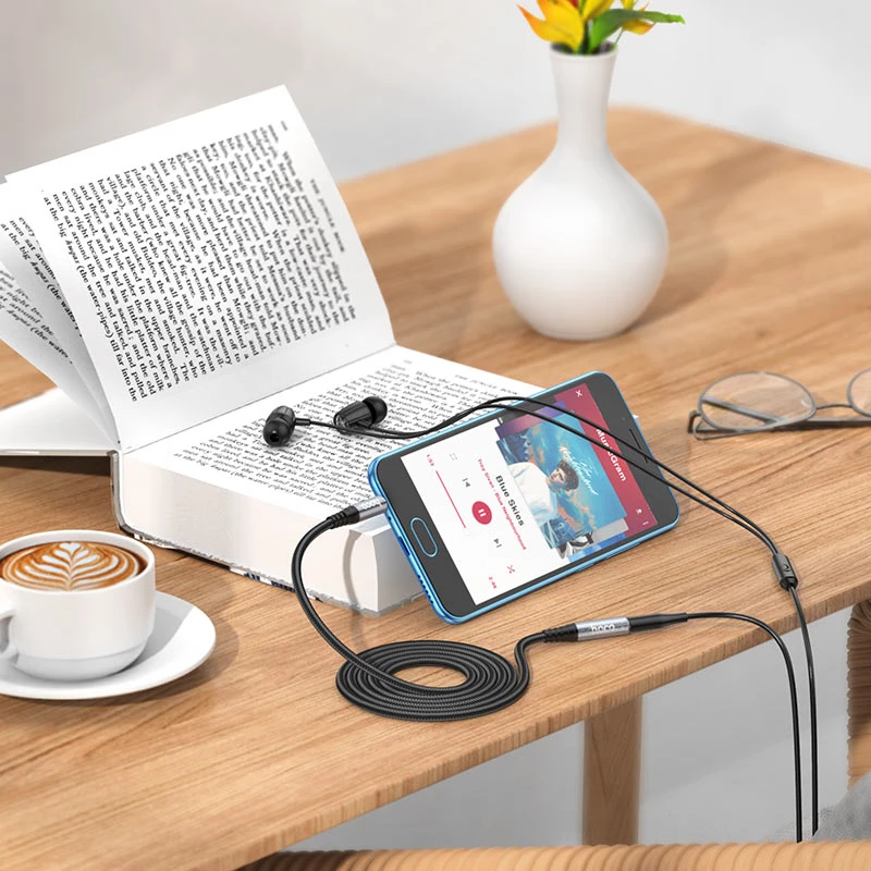 Hoco upa20 3.5 cablu prelungitor audio tată-mamă(lungime 2 m) metal gri 3