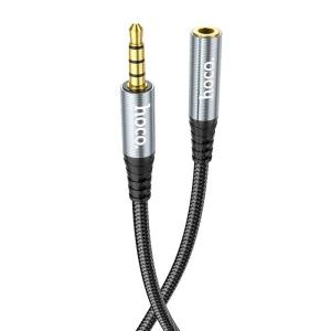 Hoco upa20 3.5 cablu prelungitor audio tată-mamă(lungime 2 m) metal gri Thumbnail 5