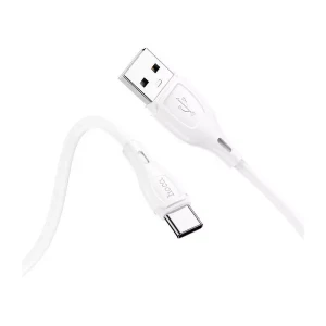 Hoco x61 ultimate din silicon cablu pentru încărcare și transfer de date pentru usb-c alb