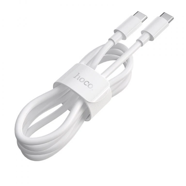 Hoco x51 putere mare 100w cablu pentru încărcare și transfer de date usb-c la usb-c(lungime 1 m) alb 4