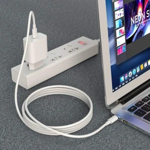 Hoco x51 putere mare 100w cablu pentru încărcare și transfer de date usb-c la usb-c(lungime 1 m) alb Thumbnail 5