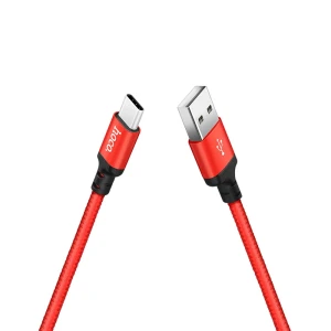 Hoco x14 times speed usb-c cablu de încărcare,(lungime 1 m)negru and roșu