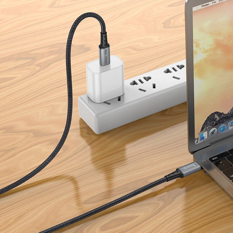 Hoco us01 usb3.1 gen2 10gbps 100w cablu de încărcare și transfer de date hd de mare viteză(lungime 1.8 m) 4