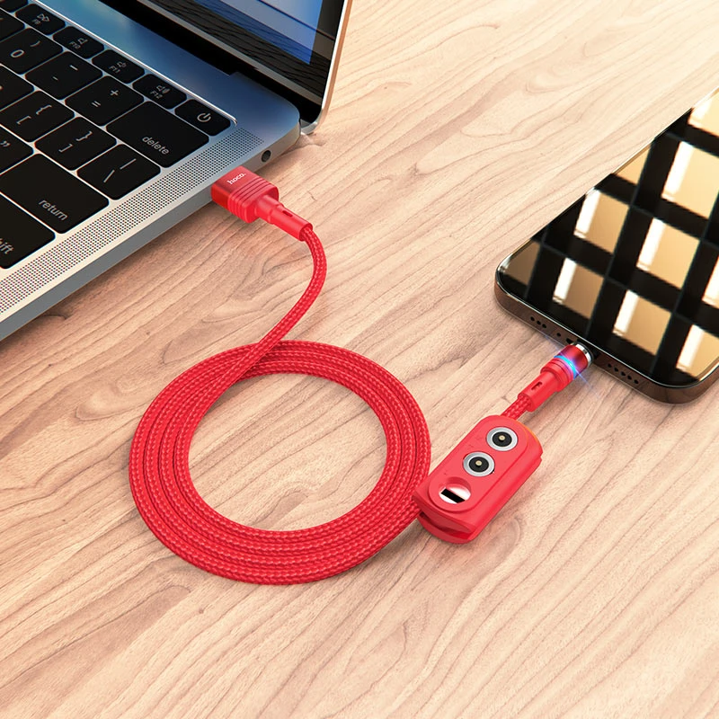 Hoco u98 3-in-1 sunway multifuncțional magnetic cablu de încărcare(lightning/micro-usb/usb-c) 6