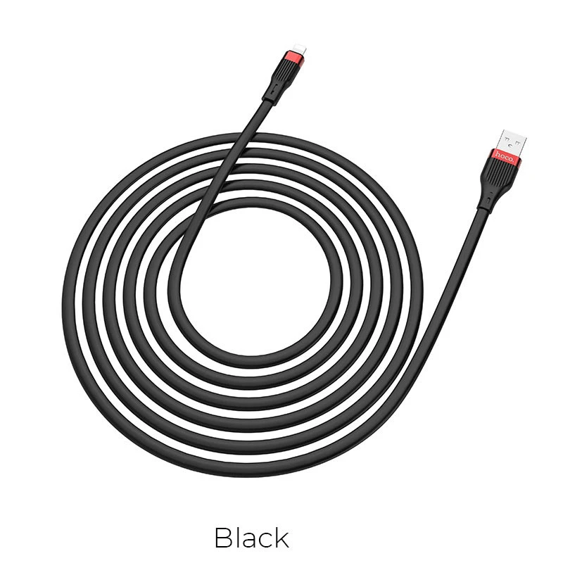 Hoco u72 forest din silicon cablu de încărcare pentru lightning negru 3