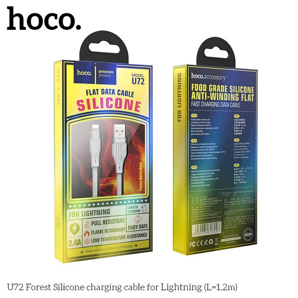 Hoco u72 forest din silicon cablu de încărcare pentru lightning negru 4
