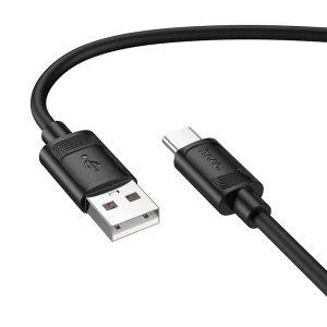 Hoco x122 benefit din silicon cablu pentru încărcare și transfer de date usb-c(ambalat) negru