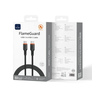 Wiwu flameguard cablu usb-c la usb-c wi-c098 negru Thumbnail 2