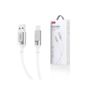 Xo nb251 6a din silicon lichid din cauciuc usb-c cablu de date lungime 100 cm cablu alb