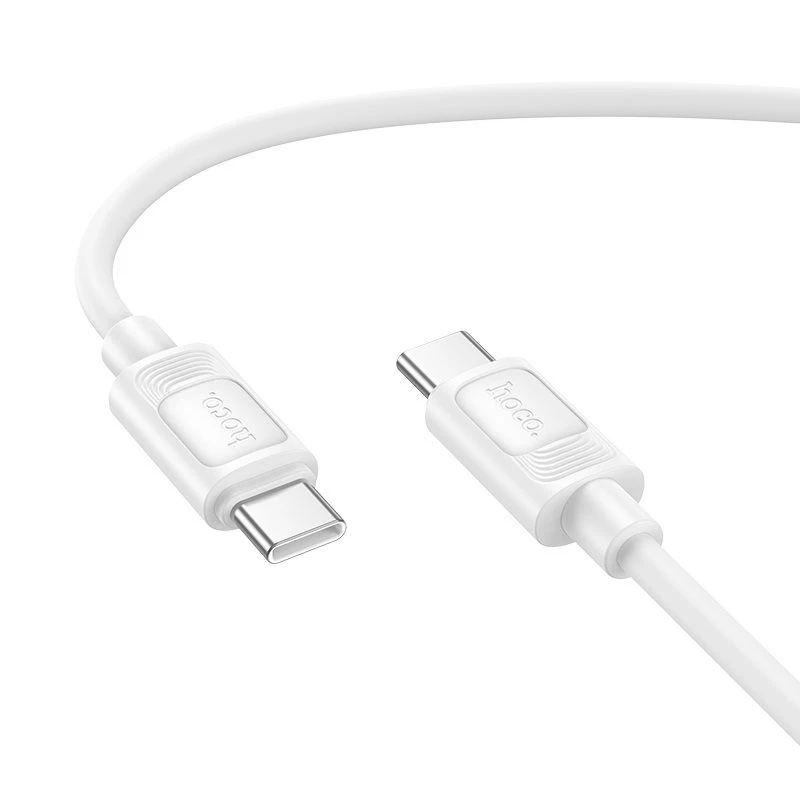 Hoco x122 benefit 60w силиконовый кабель для зарядки и передачи данных usb-c на usb-c(в упаковке) белый 2
