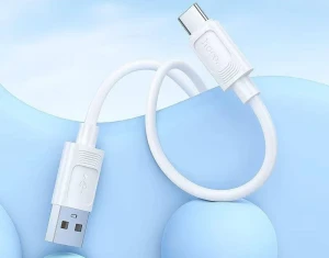 Hoco x122 benefit din silicon cablu pentru încărcare și transfer de date usb-c(ambalat) alb