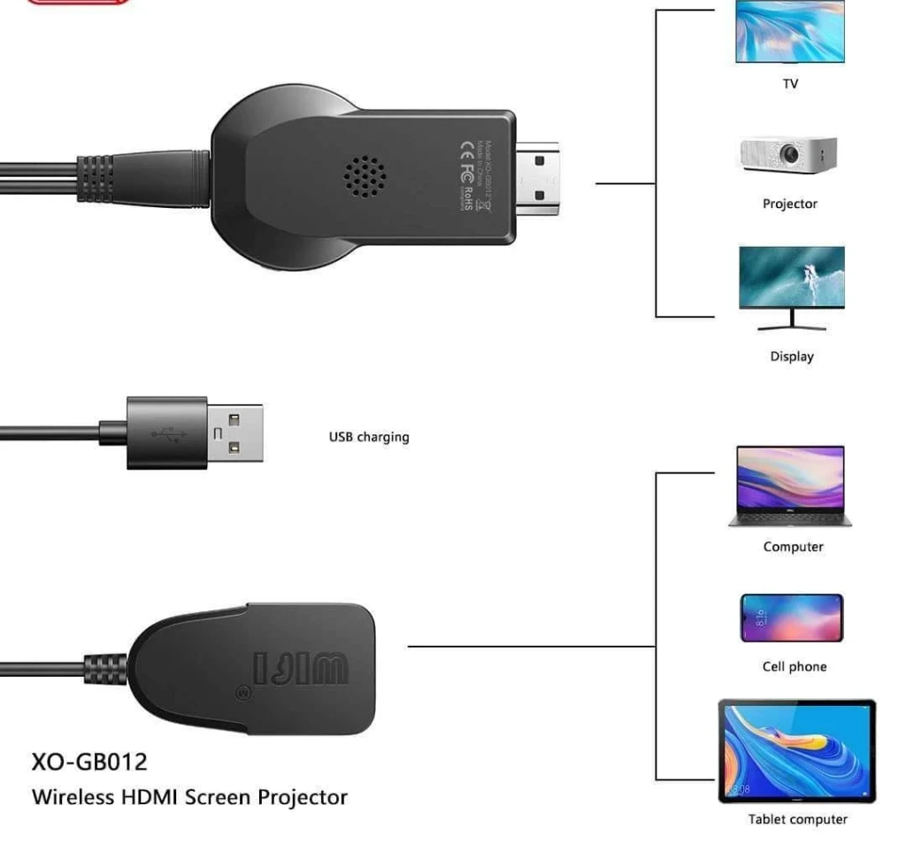 Xo gb012 — беспроводной wi-fi hdmi адаптер для трансляции экрана 2