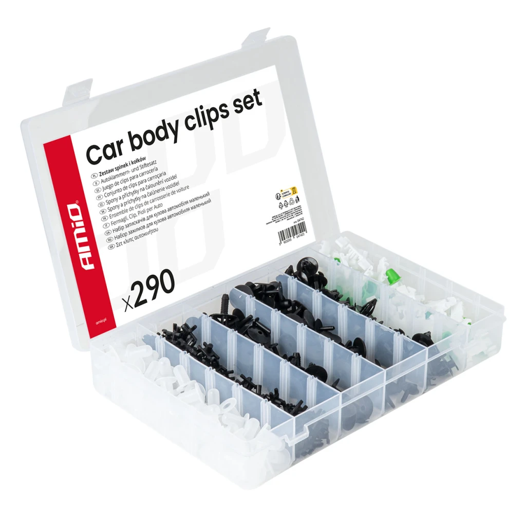 04742 set mediu de clipsuri și pini auto, 290 buc. 2
