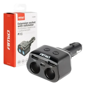 04173 priza dubla extensibila 2xusb 1xusb c 12/24v max 200w