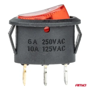 02461 intrerupator eliptic 12v/230v (cu lumina rosie) bu02