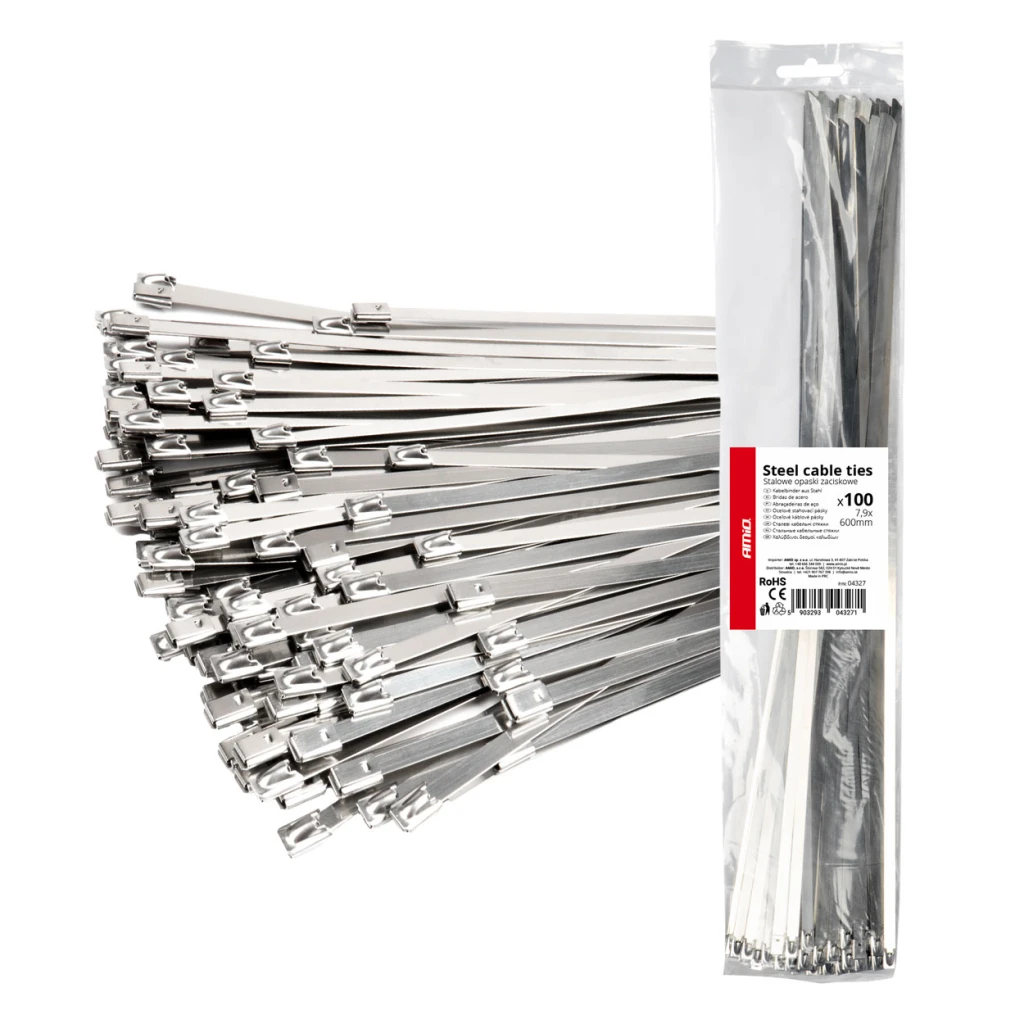 04327 legaturi metalice din otel inoxidabi 7,9 х 600mm 100 buc 2