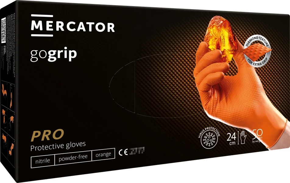 Mer20337 перчатки нитриловые mercator gogrip xl orange (1шт) 2