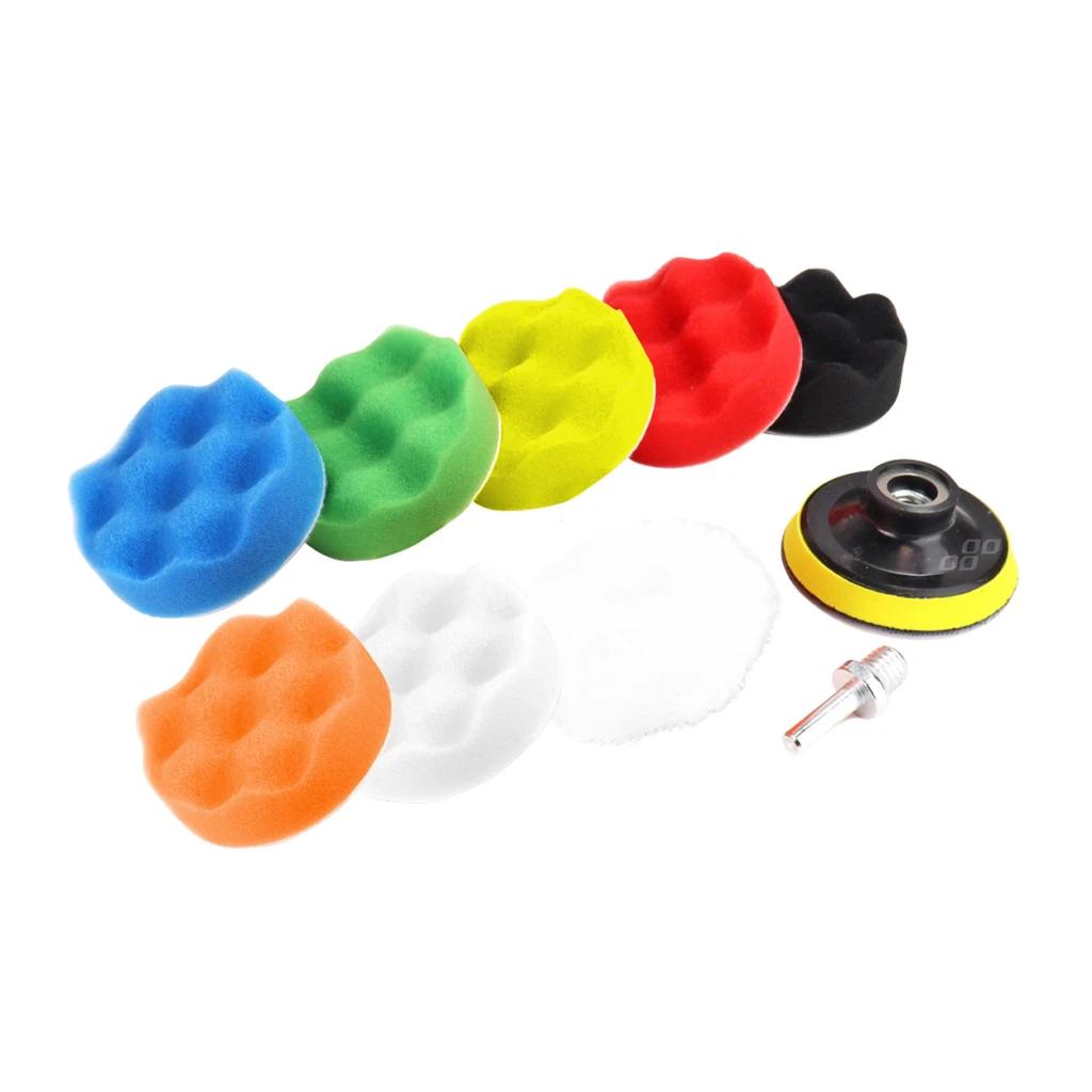 03699 set bureti de lustruit 8 buc + disc de 80 mm + adaptor m14 2