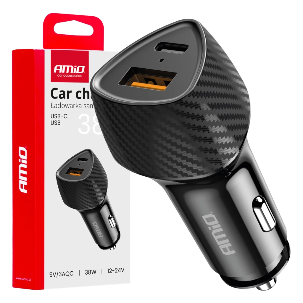 04283 incarcator auto  qc+pd 38 вт usb-a+usb-c 2