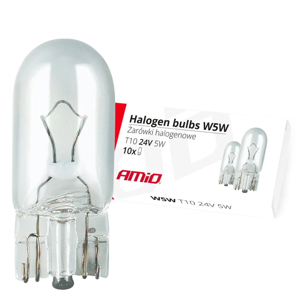 01002 bec halogen (10 buc) w5w t10 5w w2.1x9.5d 24v 2
