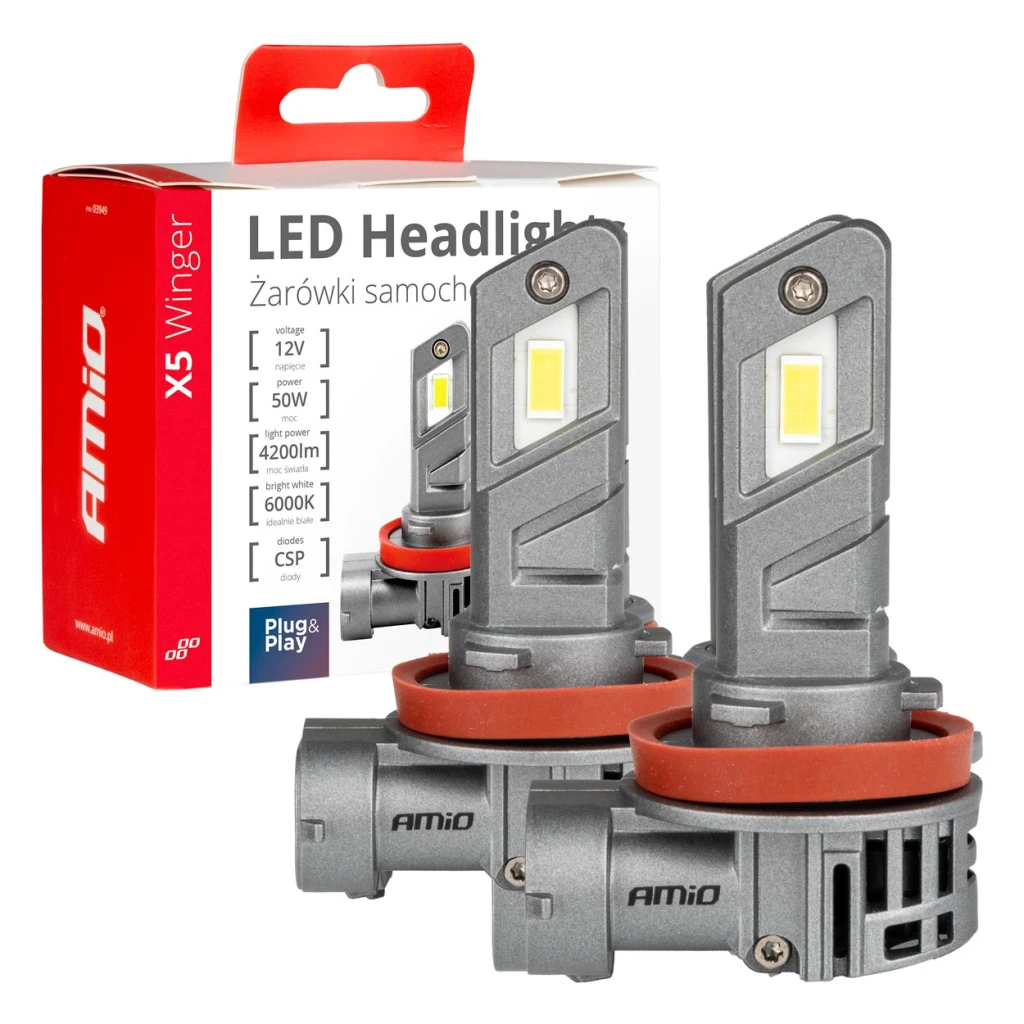 03947 светодиодные лампы led серии x5 winger h8 h9 h11 6000k max 50w 2