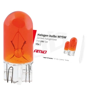 01001 галогенная лампа t10 wy5w w2.1*9.5d 24v amber