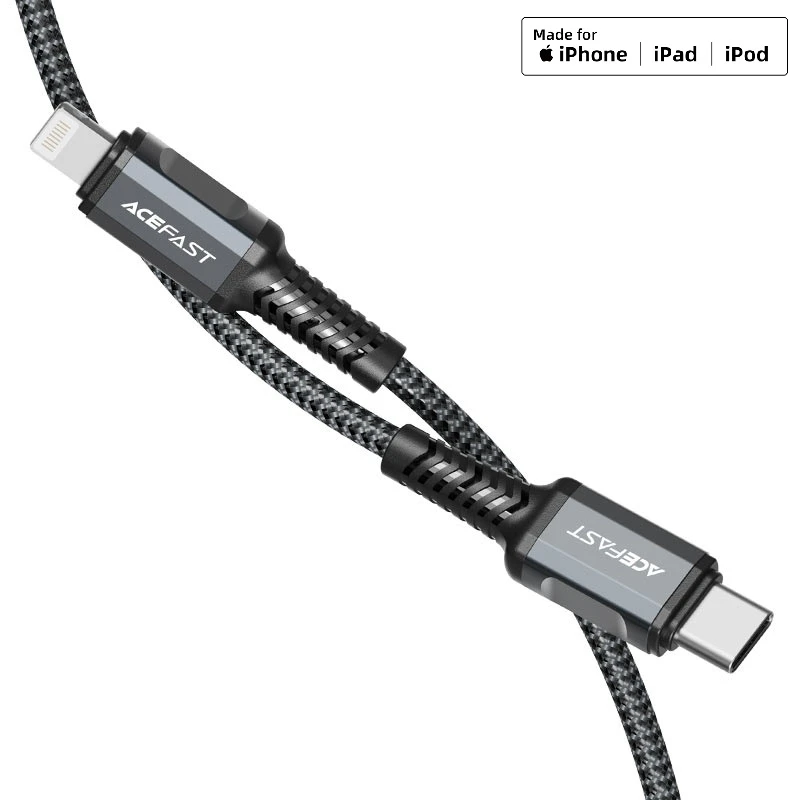 Acefast c1-01 — кабель usb-c → lightning из алюминиевого сплава 2