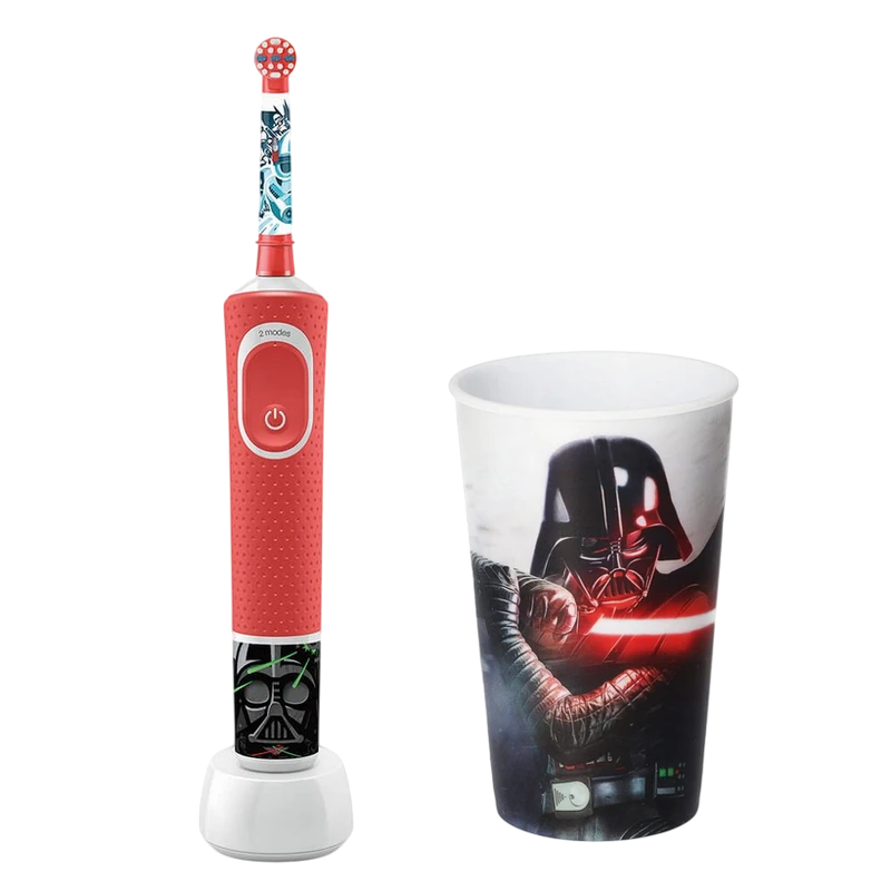 Электрическая зубная щетка braun kids d100 starwars, красный 2