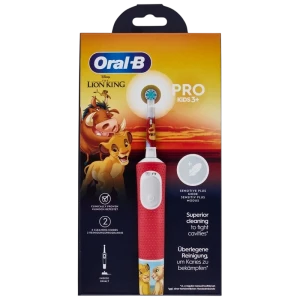 Электрическая зубная щетка braun oral-b pro kids lion king, красный | белый Thumbnail 3
