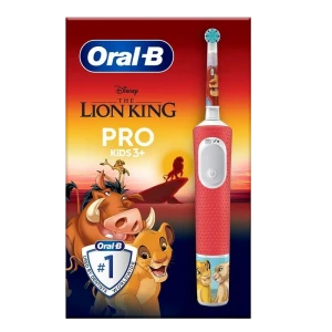 Электрическая зубная щетка braun oral-b pro kids lion king, красный | белый Thumbnail 2