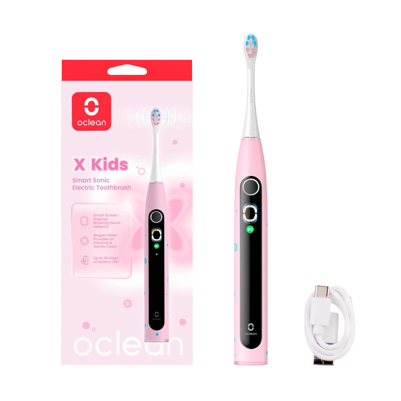 Электрическая зубная щетка oclean x kids, розовый 3