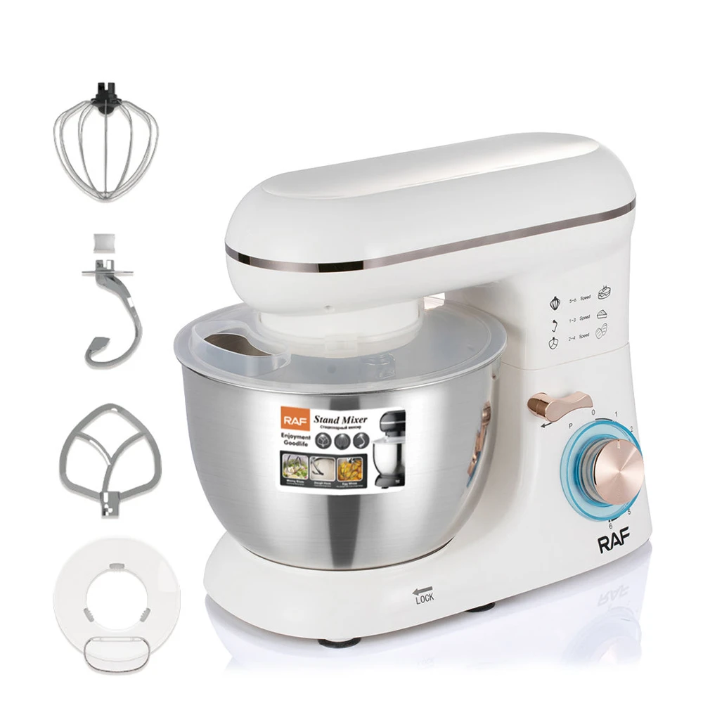 Миксер raf stand r.6601w, 4.5 л, 1300 вт, белый 2