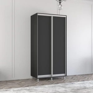 Dulap aron uși glisante din pal (100x60x240h cm) anthracite