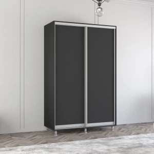 Dulap aron uși glisante din pal (130x60x240h cm) anthracite