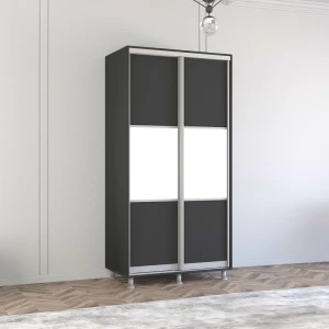 Dulap aron uși glisante din pal orizontal (100x60x240h cm) anthracite
