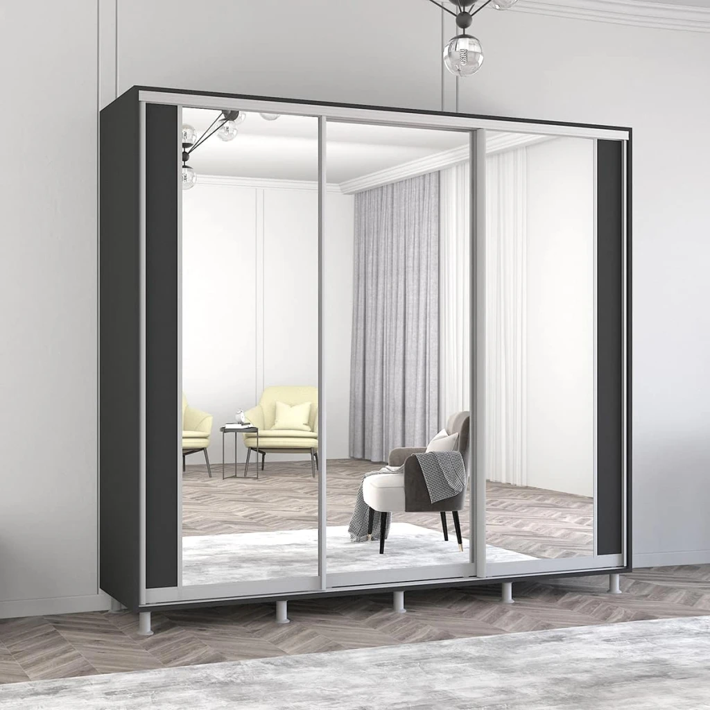 Dulap aron uși glisante din pal cu oglindă vertical (110x60x230h cm) sonoma 6