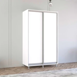 Шкаф aron-p с раздвижными дверями из лдсп (130x60x200h см) белый бриллиант