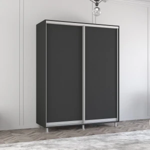 Dulap aron-p uși glisante din pal (150x60x240h cm) anthracite